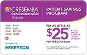 Patient savings card